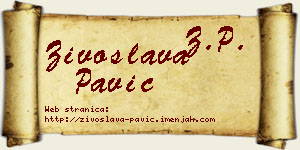 Živoslava Pavić vizit kartica